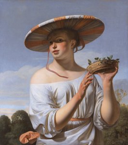 Mädchen mit großem Hut
