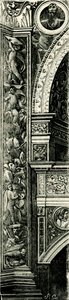 Pilasterstreifen dekoriert von Callisto Piazza (ca. 1500-1561 oder 1562), Tempio Civico della Beata Vergine Incoronata, Lodi, Lombardei, Italien, Holzschnitt