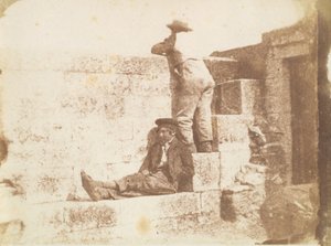 Zwei junge Männer ruhen sich auf einem Pier aus, späte 1840er Jahre