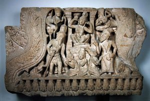 Giebel mit Parvati und Shiva, Bayon-Stil, aus Preah Pithu, Angkor, frühes 13. Jahrhundert von Cambodian Cambodian