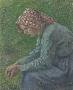Eine sitzende Bäuerin, 1885 von Camille Jacob Pissarro