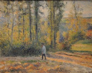 Landschaft mit einem Jäger, Pontoise Paysage à Pontoise avec un chasseur, 1879