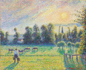Weide, Sonnenuntergang, Eragny; Paturage, coucher de soleil, Eragny, 1890