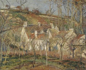 Rote Dächer, Ecke eines Dorfes, Winter, 1877 von Camille Jacob Pissarro