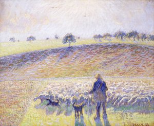 Hirte mit Schafen, 1888 von Camille Jacob Pissarro