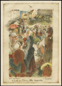 Der Gisors-Markt, Rue Cappeville, ca. 1894 von Camille Jacob Pissarro