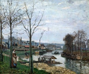 Die Wäscherei, Port Marly, 1872 von Camille Jacob Pissarro