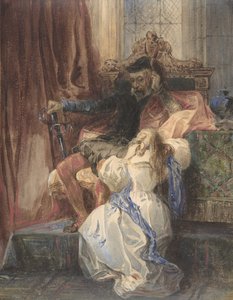Die verweigerte Begnadigung aus Sir Walter Scotts Kenilworth, ca. 1826-29 von Camille Joseph Etienne Roqueplan