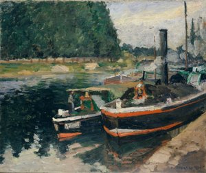 Lastkähne in Pontoise