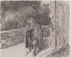 Bettler mit Krücke Mendiant à la béquille, 1897 von Camille Pissarro