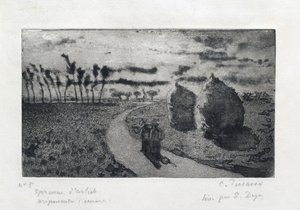Crepuscule avec Meules, 1879 von Camille Pissarro