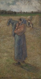 Frau auf dem Feld von Camille Pissarro