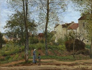 Häuser in Bougival (Herbst) von Camille Pissarro