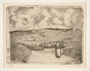 Die Frau auf der Straße von Camille Pissarro