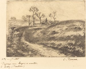 Landschaft mit Hirte und Schafen in Osny (Pontoise)