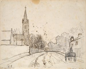 Studie von Upper Norwood, London, mit der All Saints Kirche, 1871 von Camille Pissarro