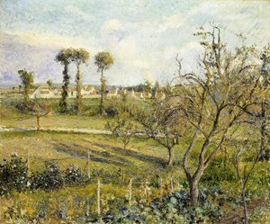 Sonnenuntergang in Valhermeil, nahe Pontoise, 1880 von Camille Jacob Pissarro