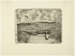 Die Frau auf der Straße von Camille Pissarro