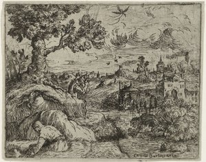 Landschaft mit bewölktem Himmel