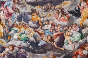 Engel, die Musik spielen (Detail) von Camillo Procaccini