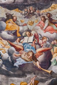 Engel, die Musik spielen (Detail) von Camillo Procaccini