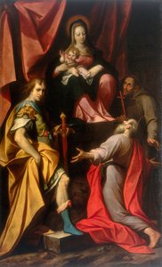 Madonna mit Kind und den Heiligen Vitale und Hieronymus, Werk von Camillo Procaccini, aufbewahrt in der Galleria Estense in Modena von Camillo Procaccini