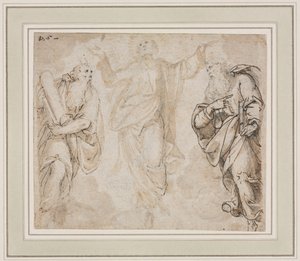 Die Verklärung recto, Studie der Hände verso, ca. 1590 von Camillo Procaccini
