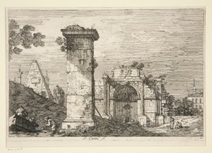 Landschaft mit Ruinenmonumenten, aus der Serie Vedute (Ansichten)