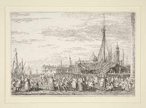 Der Markt auf dem Molo, aus der Serie Vedute (Ansichten) von Canaletto (Giovanni Antonio Canal)