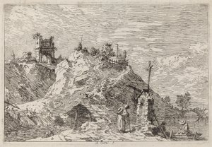 Landschaft mit dem Pilger im Gebet, ca. 1735-1746