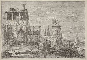 Das Reiterdenkmal von Canaletto