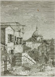 Das Haus mit der Inschrift und Das Haus mit dem Peristyl, aus Vedute von Canaletto