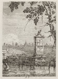 Das kleine Denkmal [links] von Canaletto