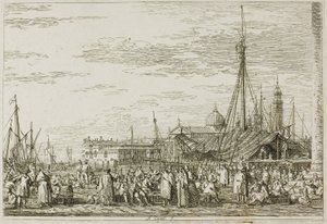Der Markt auf dem Molo, aus Vedute von Canaletto