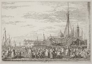 Der Markt am Molo [oben links] von Canaletto