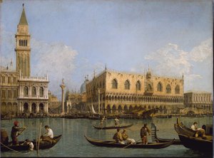 Der Mole, Blick vom Becken des Markusplatzes auf Venedig von Canaletto