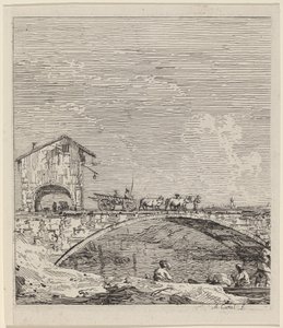 Der Wagen überquert eine Brücke, ca. 1735-1746 von Canaletto