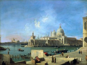 Blick auf die Salute vom Eingang des Canal Grande, Venedig, ca. 1727-1728