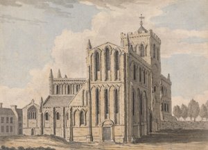Nordwestansicht der Schlosskirche, Hexham, Northumberland von Capt. Francis Grose