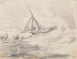 Ein Segelschiff in rauer See, Hastings