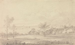 Landschaft mit Schloss in der Ferne, Isle of Wight von Capt. Thomas Hastings
