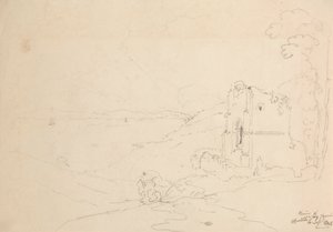 Ruinen der Walton-Kirche, Clevedon, 6. September 1845 von Capt. Thomas Hastings