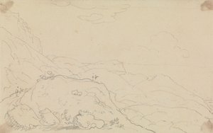 Skizze von Klippen und Hügeln nahe der Küste von Capt. Thomas Hastings