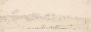 Skizze einer Landschaft über das Wasser von Capt. Thomas Hastings