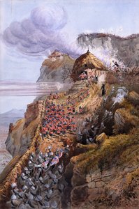 Sturm auf das Tor, Magdala, Abessinien von Captain Cornelius Francis James