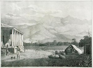Der Seremoogy oder Streemoogy Pass, Neelgherry Mountains, Tafel 1 aus View of the Neilgherries, or Blue Mountains of Coimbetoor, Southern India von Captain McCurdy, veröffentlicht 1830 von Captain E. A. after McCurdy