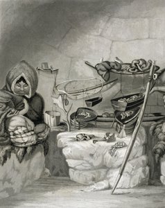 Innenansicht einer Eskimo-Schneehütte, Winter Island 1822, graviert von Edward Francis Finden (1791-1857) veröffentlicht von John Murray, 1824