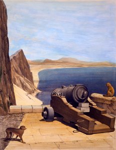 Die Mittelmeer-Batterie, Gibraltar, Druck von TC Dibdin, aus Select Views of the Rock and Fortress of Gibraltar, veröffentlicht 1846 von Captain J. M. Carter