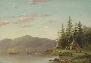 Chippewa-Lager am oberen Mississippi, um 1845 von Captain Seth Eastman