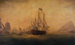 Die Entlastung von Gibraltar durch Admiral Lord Howe von Captain William Elliott